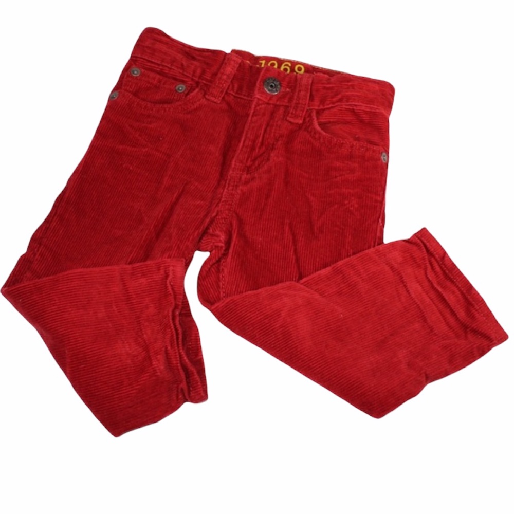 GAP Baby Red Corduroy Pants Button Up NWT 12-18